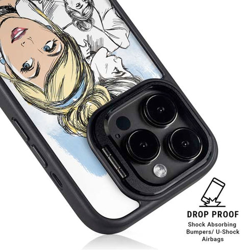 Disney Princess Cinderella Sketch iPhone 15 Pro Kickstand Case